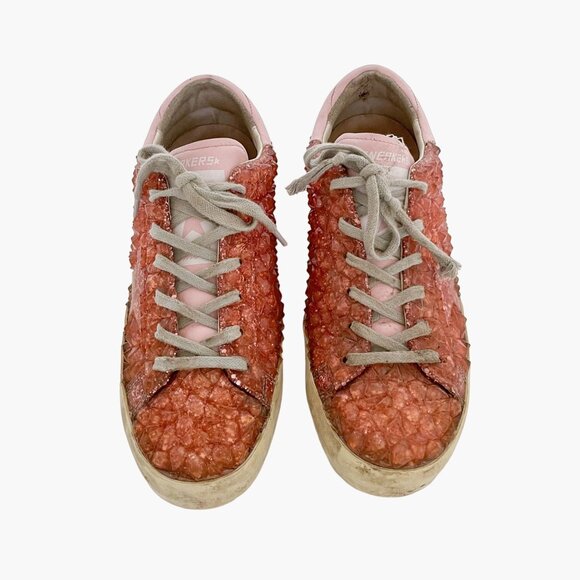 Golden Goose Superstar Sneakers Jelly Diamond EU 40 US 10 Pink Glitter Low Top - Picture 2 of 12